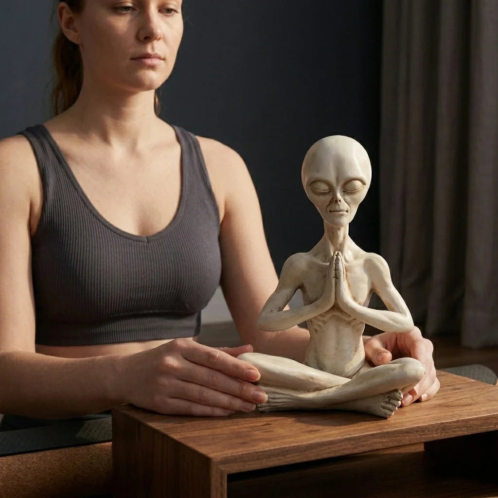 Graceful Yoga Skeleton Figurines In Resin