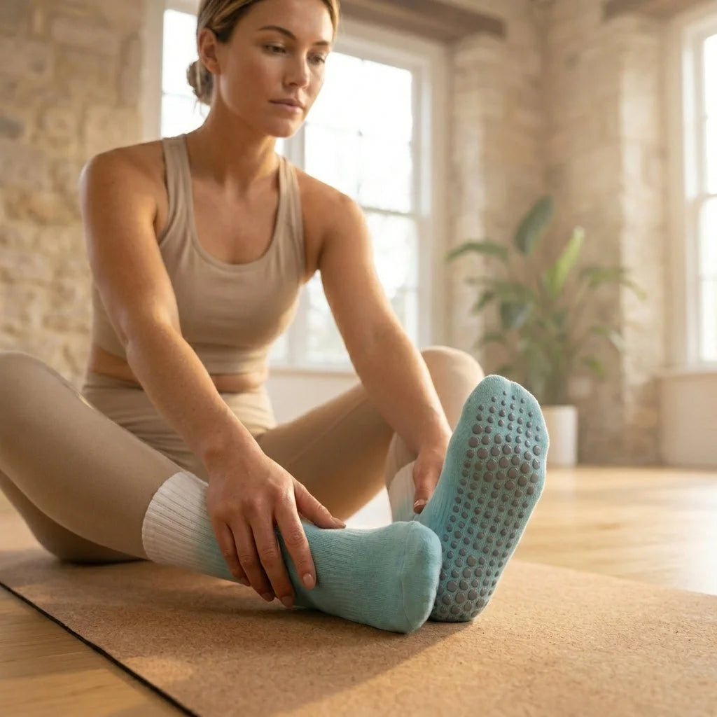 Gradient Dyed Yoga Grip Socks For Stability And Style