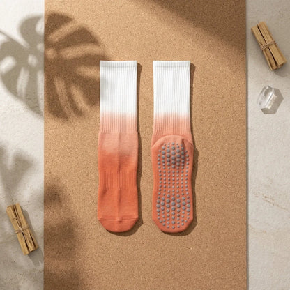 Gradient Dyed Yoga Grip Socks For Stability And Style