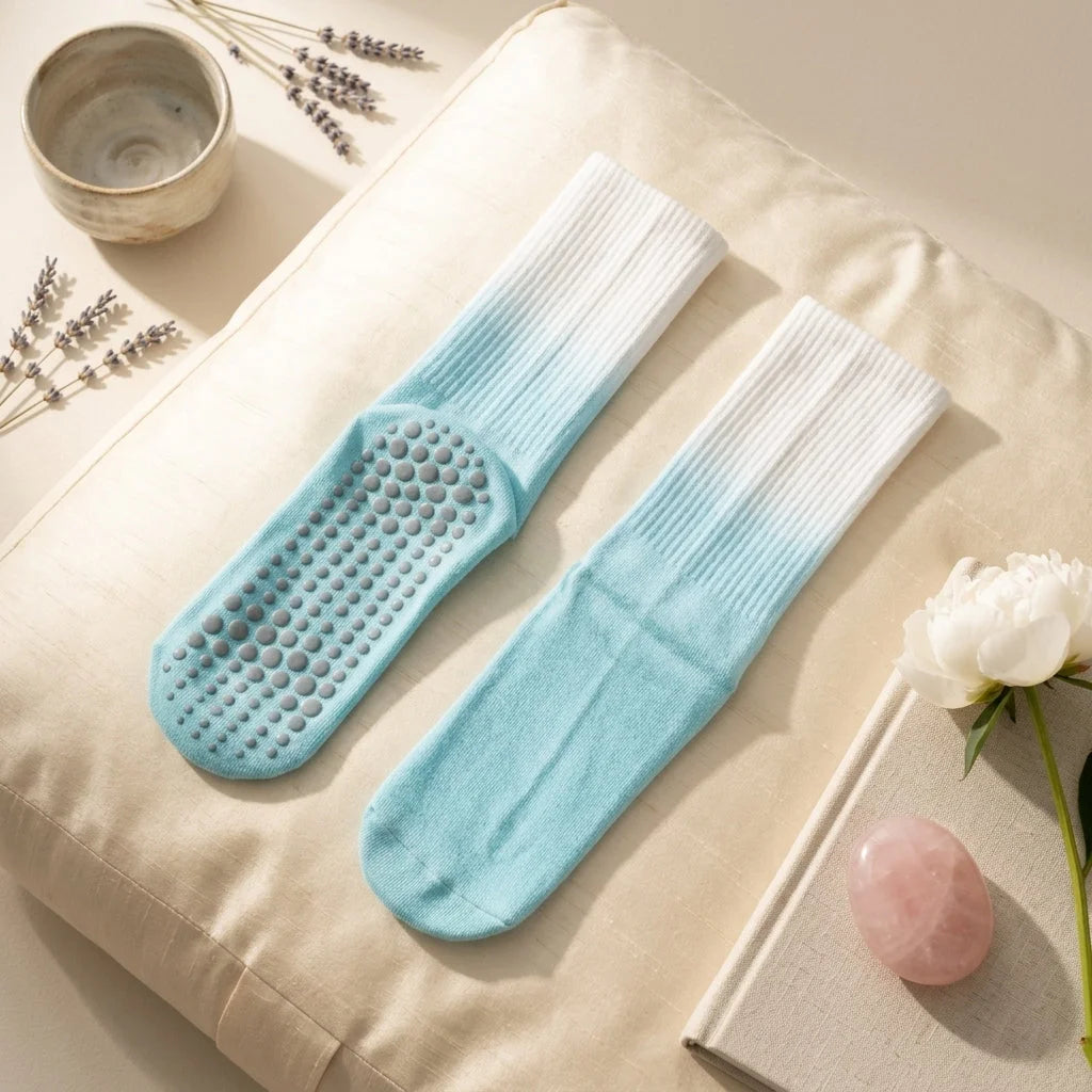 Gradient Dyed Yoga Grip Socks For Stability And Style
