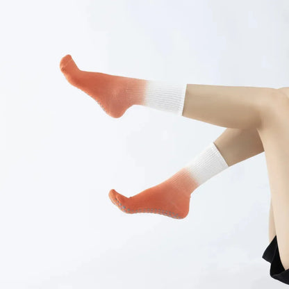 Gradient Dyed Yoga Grip Socks For Stability And Style