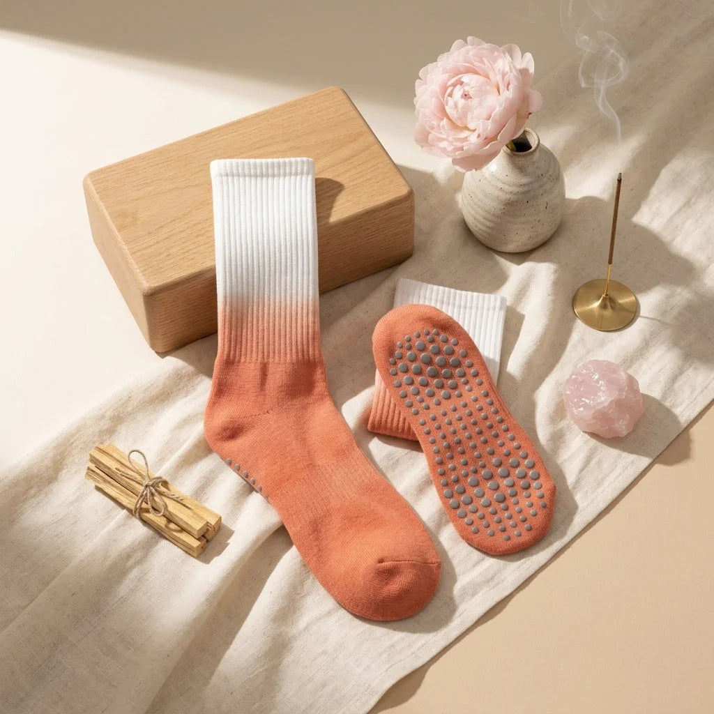Gradient Dyed Yoga Grip Socks For Stability And Style
