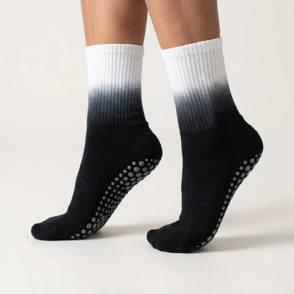 Gradient Dyed Yoga Grip Socks For Stability And Style