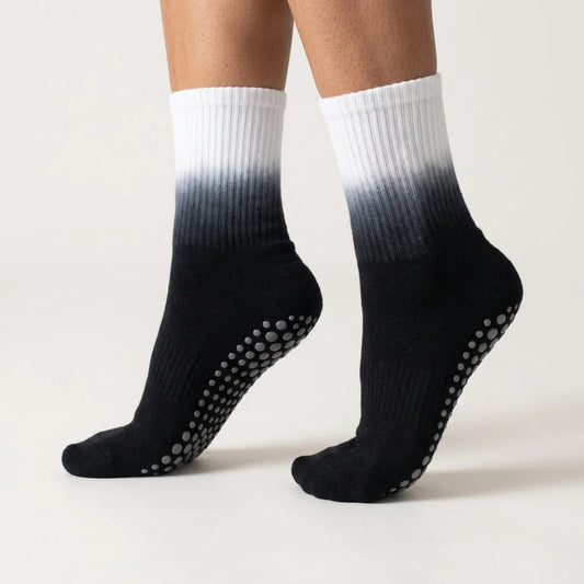 Gradient Dyed Yoga Grip Socks For Stability And Style