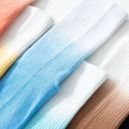 Gradient Dyed Yoga Grip Socks For Stability And Style