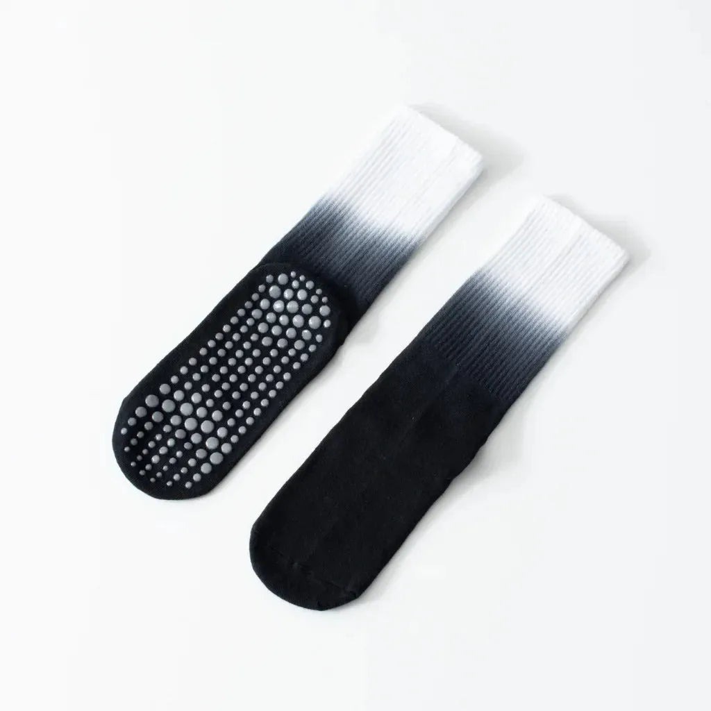 Gradient Dyed Yoga Grip Socks For Stability And Style - Black / one size