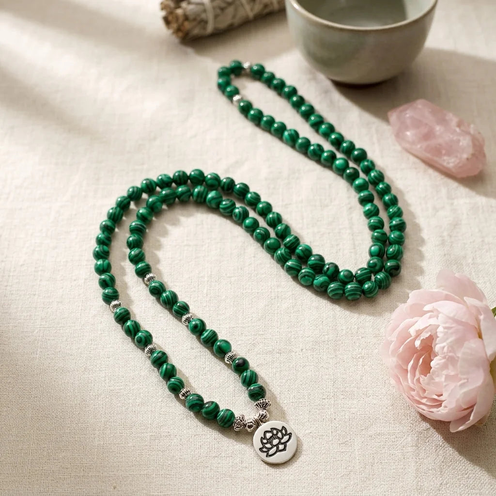 Green Agate Geometry Wrap Bracelet For Women - Green