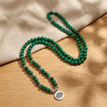 Green Agate Geometry Wrap Bracelet For Women - Green