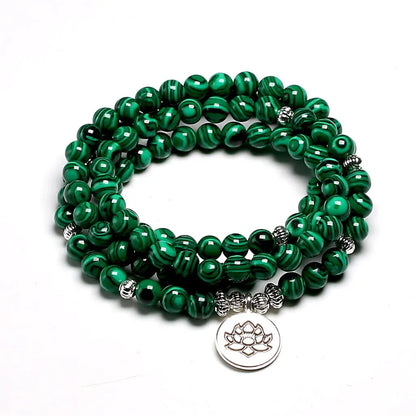 Green Agate Geometry Wrap Bracelet For Women - Green