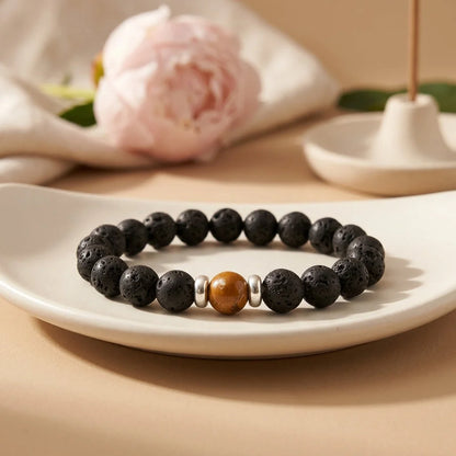 Grounded Energy Volcanic Rock Bracelet Unisex Style