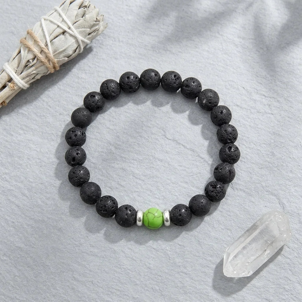 Grounded Energy Volcanic Rock Bracelet Unisex Style