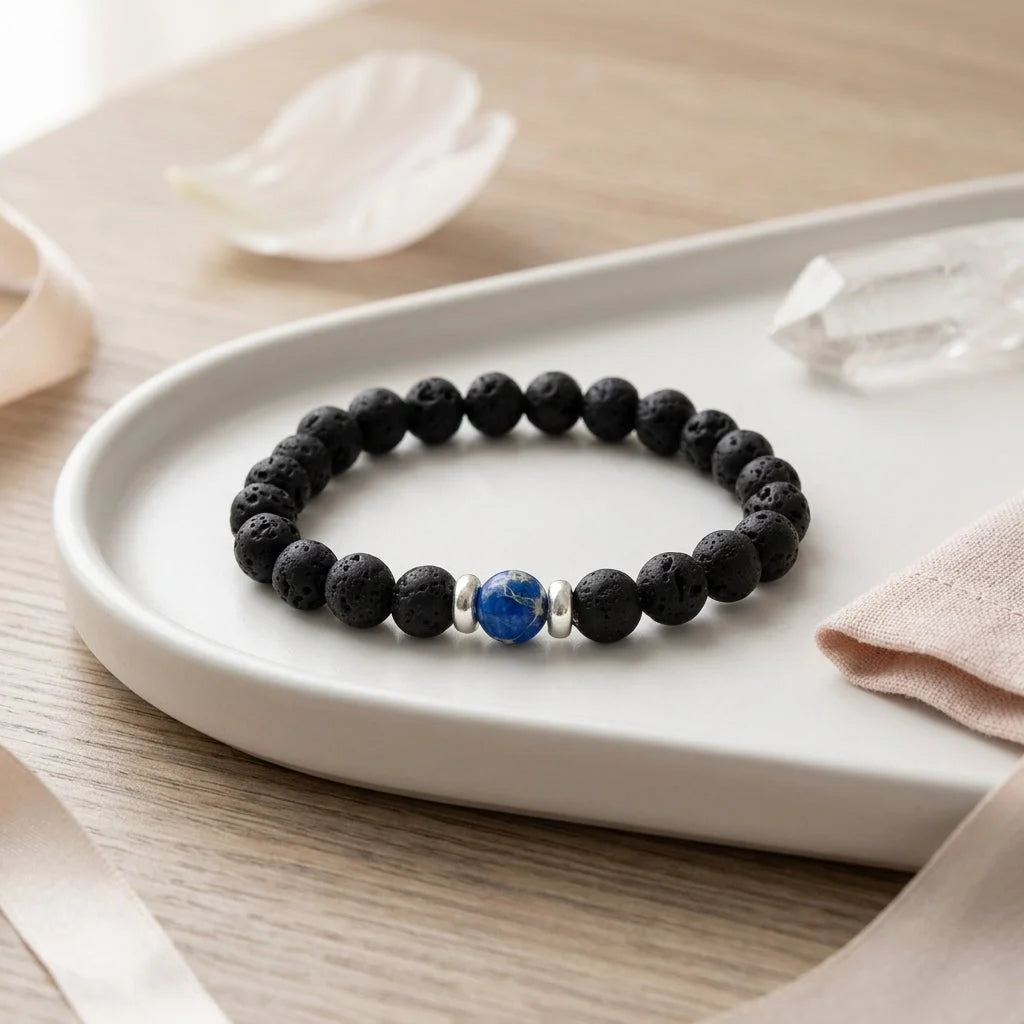 Grounded Energy Volcanic Rock Bracelet Unisex Style