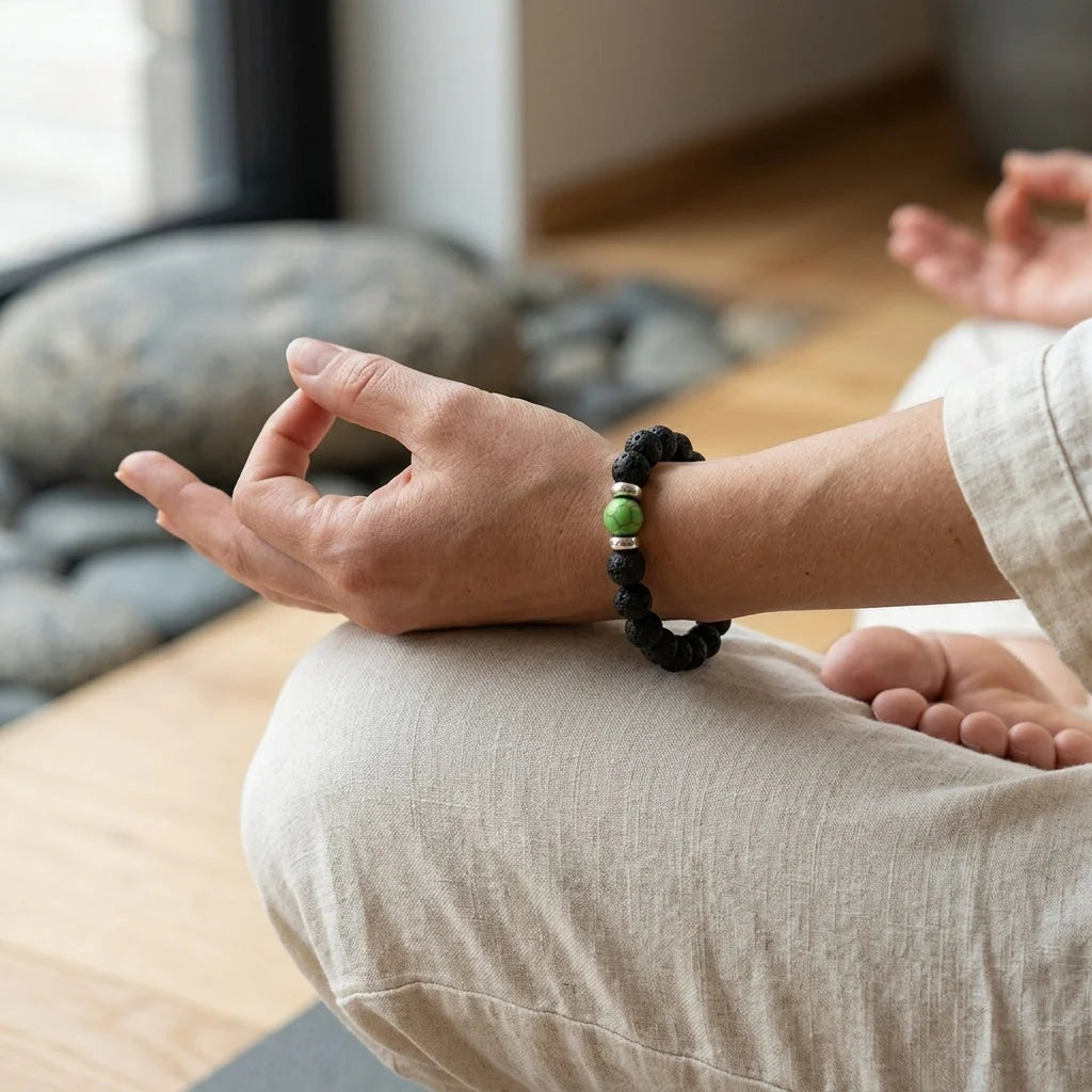 Grounded Energy Volcanic Rock Bracelet Unisex Style