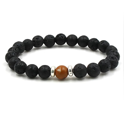 Grounded Energy Volcanic Rock Bracelet Unisex Style - Bark agate