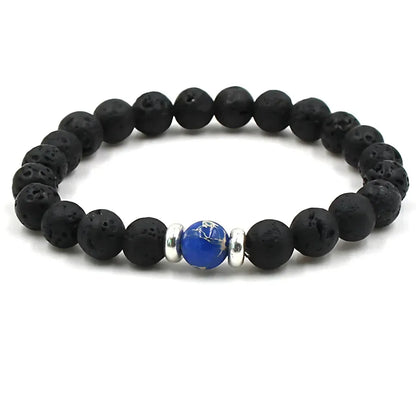 Grounded Energy Volcanic Rock Bracelet Unisex Style - Blue Imperial Stone