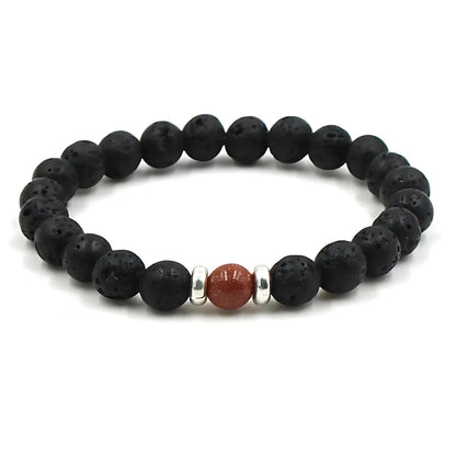 Grounded Energy Volcanic Rock Bracelet Unisex Style - goldstone