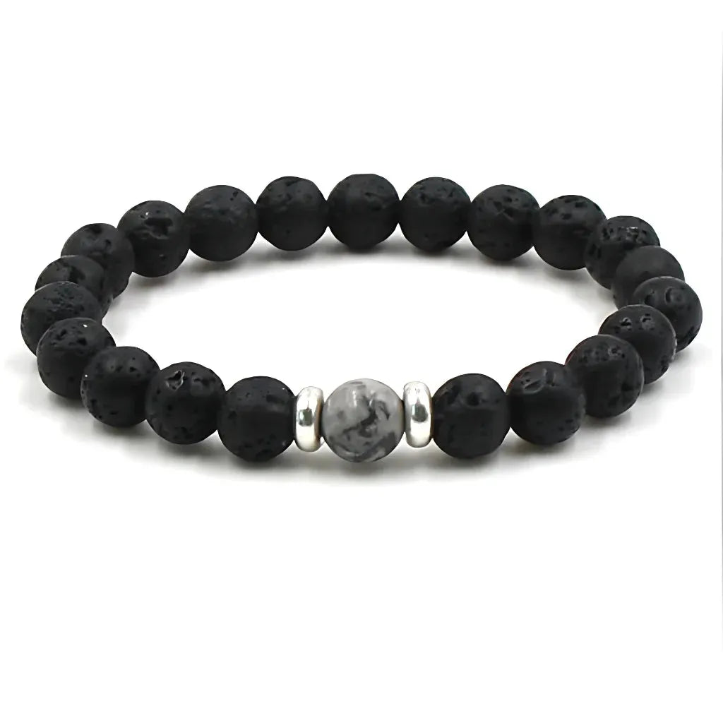 Grounded Energy Volcanic Rock Bracelet Unisex Style - Graphic agate