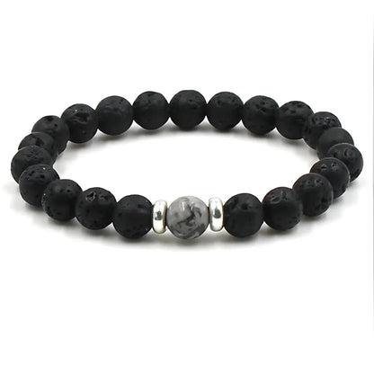 Grounded Energy Volcanic Rock Bracelet Unisex Style - Graphic agate