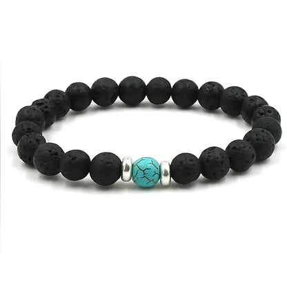 Grounded Energy Volcanic Rock Bracelet Unisex Style - Turquoise