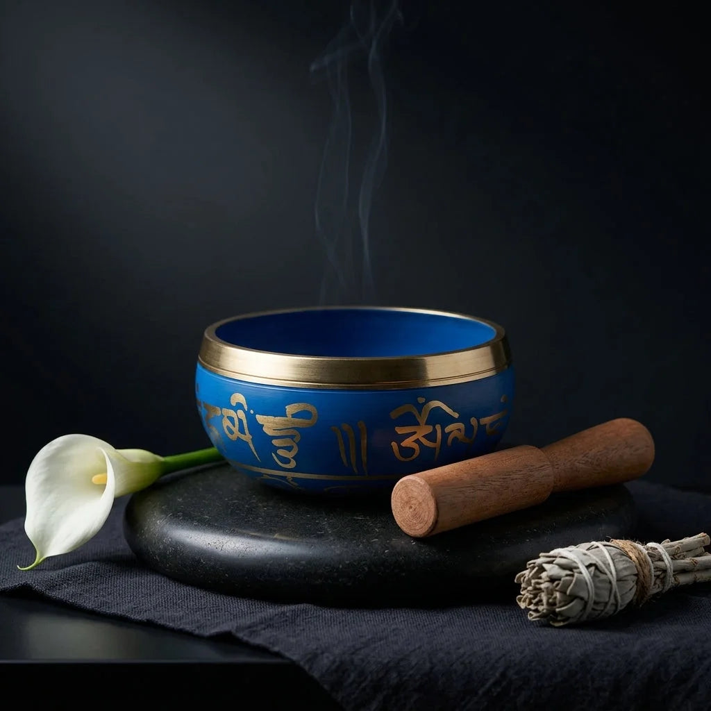 Handcrafted Tibet Singing Bowl With Striker & Mat