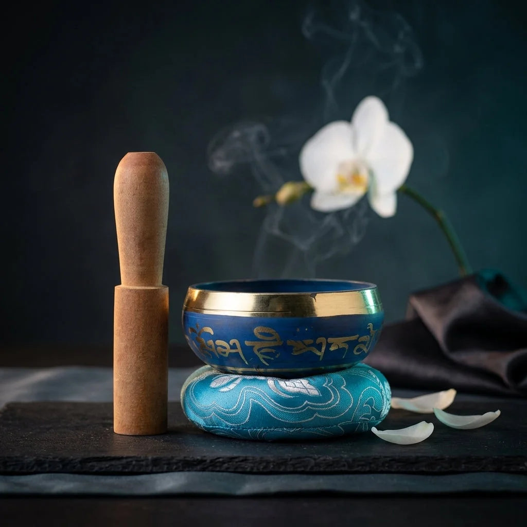 Handcrafted Tibet Singing Bowl With Striker & Mat
