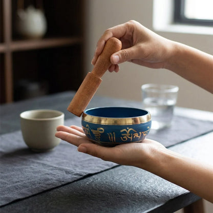 Handcrafted Tibet Singing Bowl With Striker & Mat