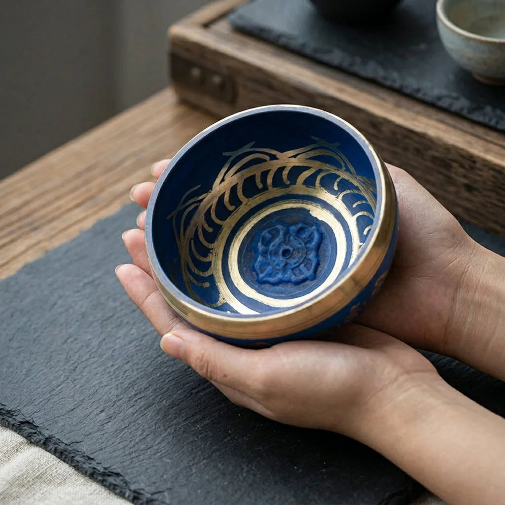 Handcrafted Tibet Singing Bowl With Striker & Mat