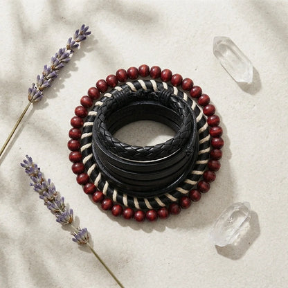 Handcrafted Woven Leather Bracelet For Daily Wear