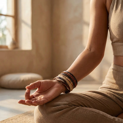 Handcrafted Woven Leather Bracelet For Daily Wear