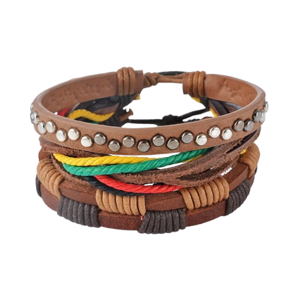 Handcrafted Woven Leather Bracelet For Daily Wear