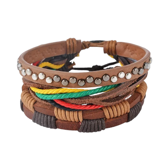 Handcrafted Woven Leather Bracelet For Daily Wear