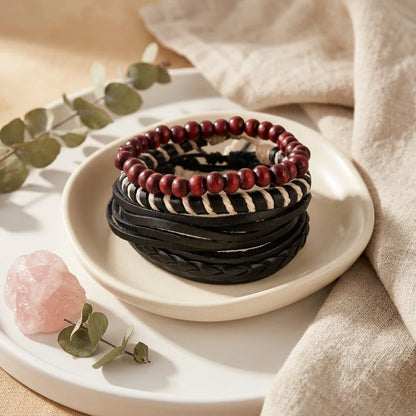 Handcrafted Woven Leather Bracelet For Daily Wear