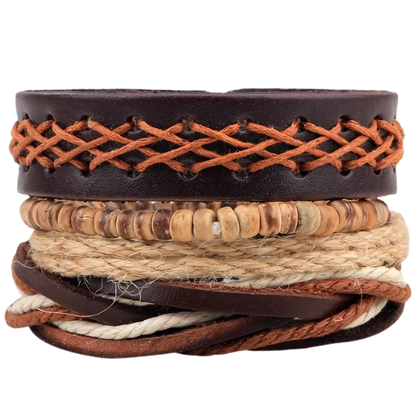 Handcrafted Woven Leather Bracelet For Daily Wear