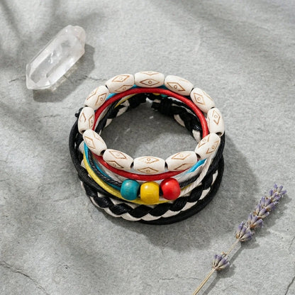Handcrafted Woven Leather Bracelet For Daily Wear