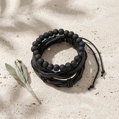 Handcrafted Woven Leather Bracelet For Daily Wear