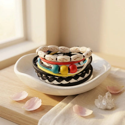 Handcrafted Woven Leather Bracelet For Daily Wear