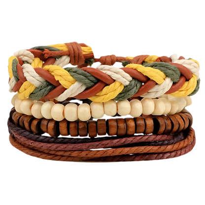 Handcrafted Woven Leather Bracelet For Daily Wear - B