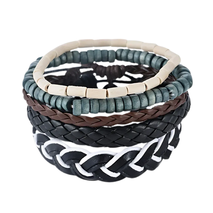 Handcrafted Woven Leather Bracelet For Daily Wear - C