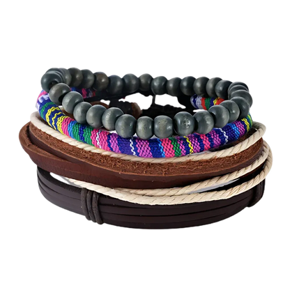 Handcrafted Woven Leather Bracelet For Daily Wear - D