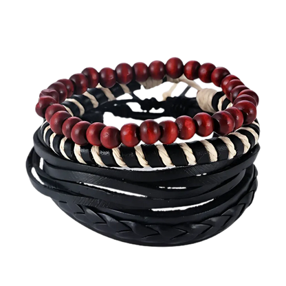 Handcrafted Woven Leather Bracelet For Daily Wear - E