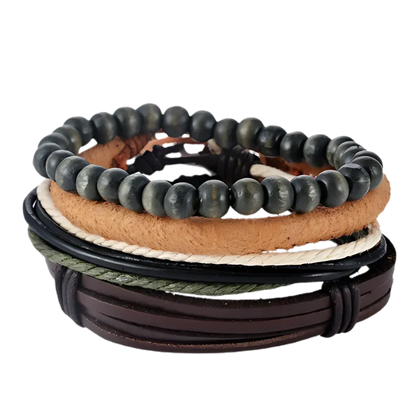 Handcrafted Woven Leather Bracelet For Daily Wear - F