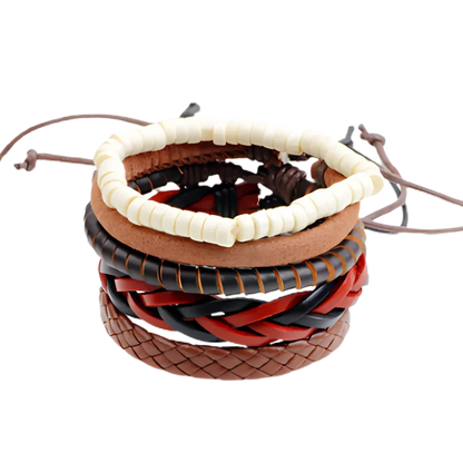 Handcrafted Woven Leather Bracelet For Daily Wear - G