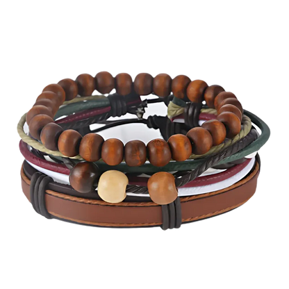 Handcrafted Woven Leather Bracelet For Daily Wear - H