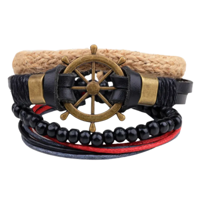 Handcrafted Woven Leather Bracelet For Daily Wear - L