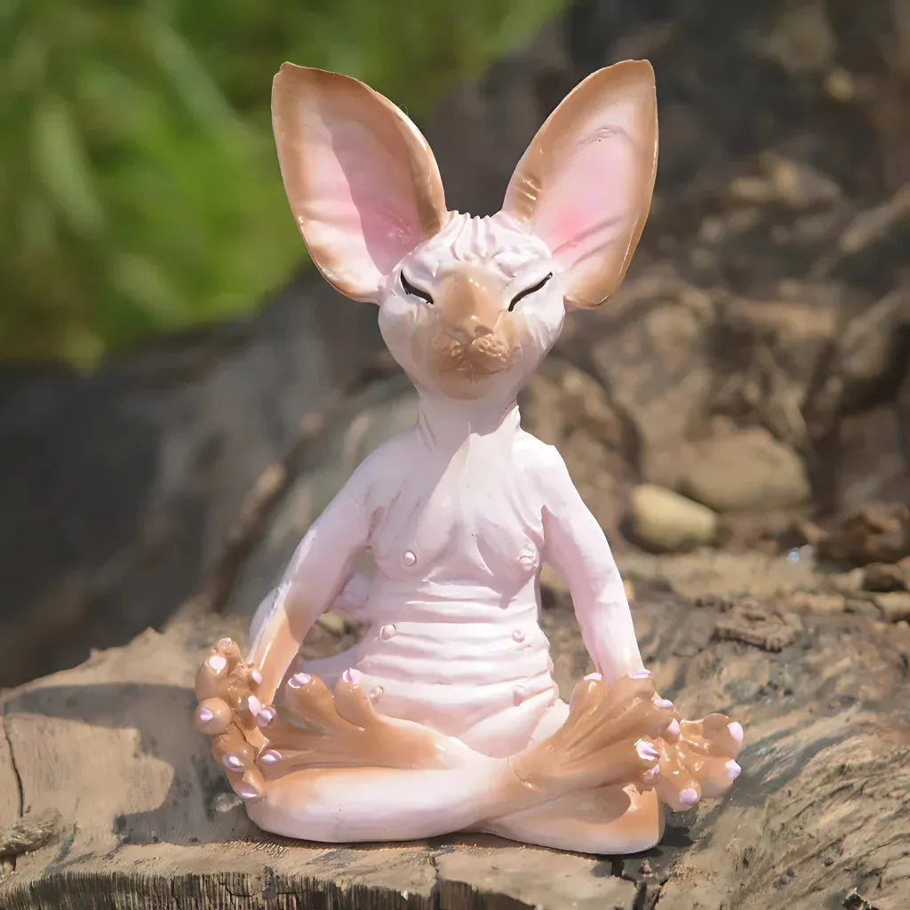 Handcrafted Yoga Cat Statue For Mindful Spaces