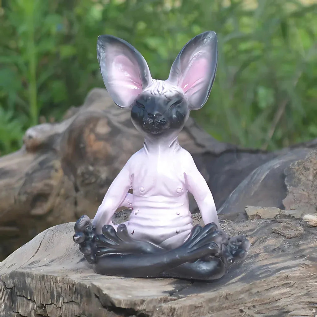Handcrafted Yoga Cat Statue For Mindful Spaces