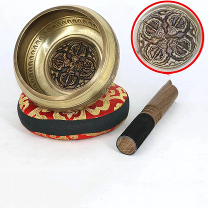 Handmade Copper Sound Bath Bowls For Deep Healing - Flat bottom cross / 13 cm