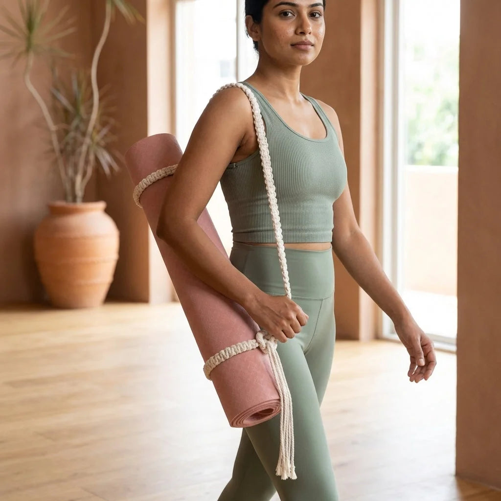 Handwoven Cotton Yoga Mat Carrier Strap
