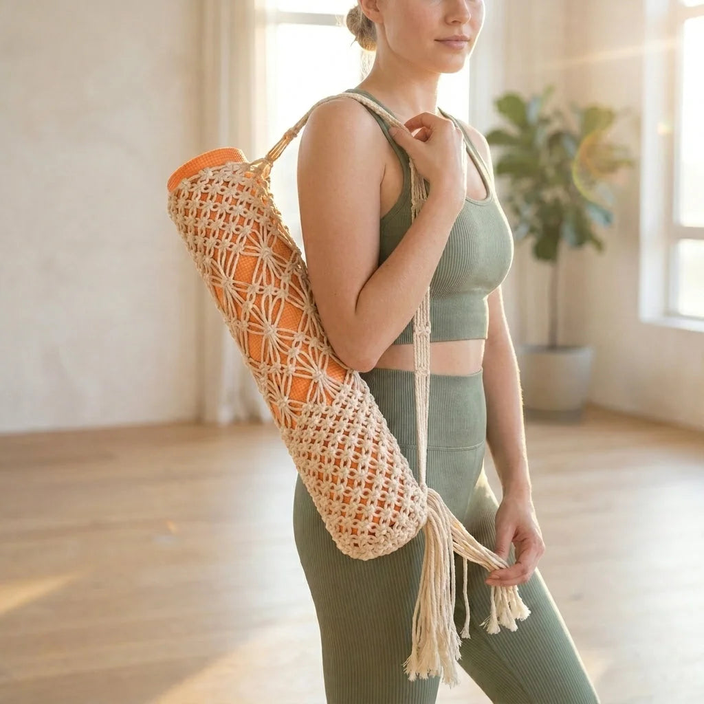 Handwoven Yoga Backpack With Mat Holder