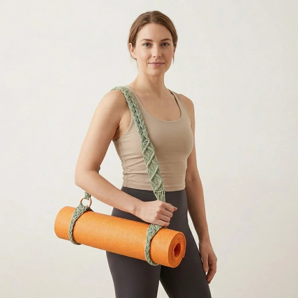 Handwoven Yoga Mat Sling For Easy Portability
